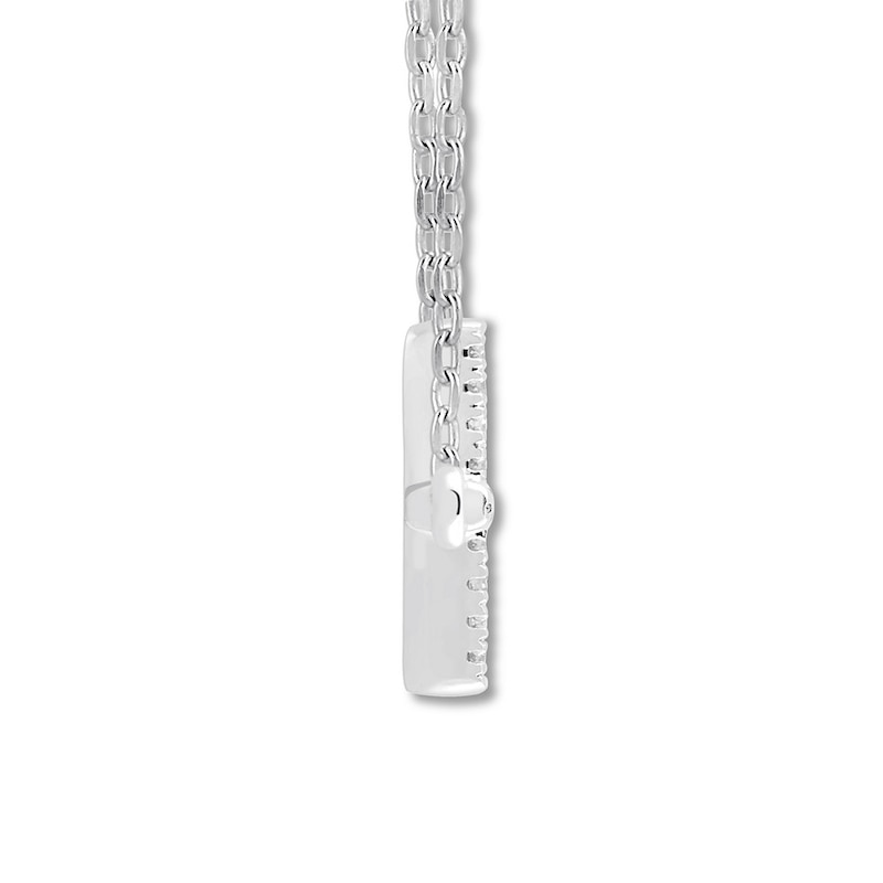 Main Image 2 of Diamond Cross Choker Necklace 1/20 ct tw 10K White Gold 16.75"