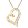 Thumbnail Image 1 of Diamond Heart Necklace 1/10 Carat tw Round-cut 10K Yellow Gold 18&quot;
