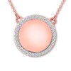 Diamond Circle Necklace 1/6 ct tw Round-cut 10K Rose Gold 18"