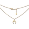 Diamond Crescent Choker Necklace 14K Yellow Gold 16"