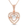 Thumbnail Image 1 of Unstoppable Love Heart Necklace 1/4 ct tw 10K Rose Gold 18&quot;