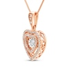 Thumbnail Image 1 of Unstoppable Love Heart Necklace 1/4 ct tw 10K Rose Gold 18"