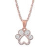Diamond Paw Print Necklace 1/10 ct tw Round-cut 10K Rose Gold 18"