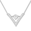 Diamond Choker Necklace 1/6 ct tw Sterling Silver 18"