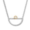 Diamond Geometric Necklace 1/10 ct tw Sterling Silver & 10K Yellow Gold 18"