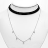 Layered Choker Necklace 1/5 ct tw Diamonds Sterling Silver 12"