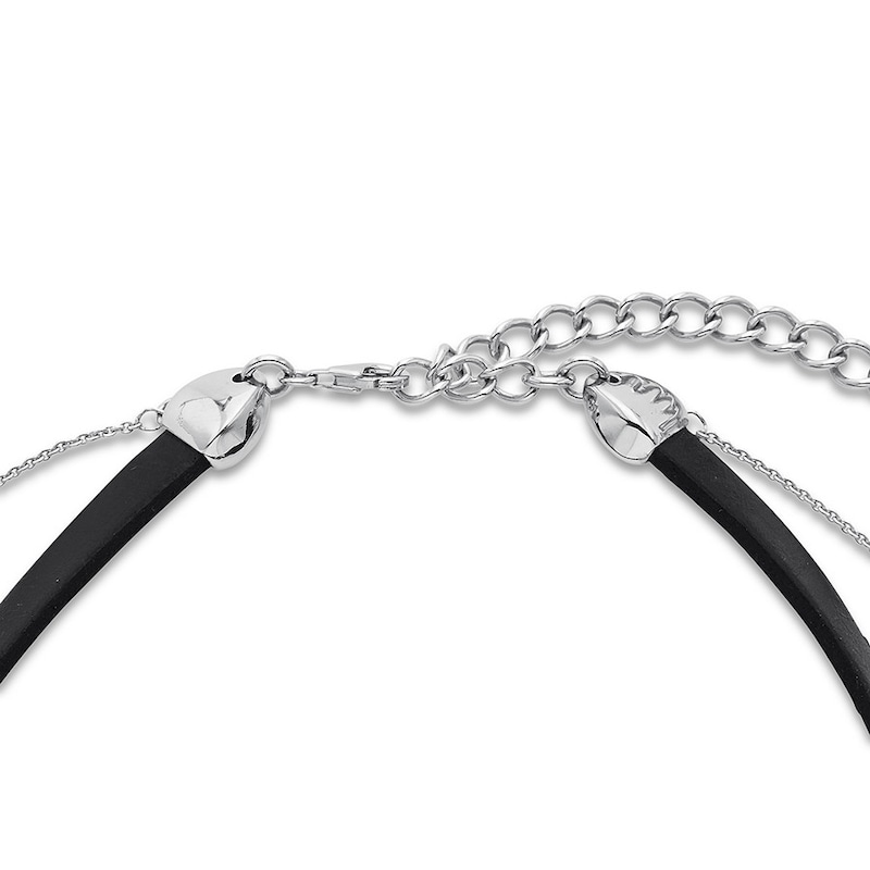 Main Image 3 of Layered Choker Necklace 1/5 ct tw Diamonds Sterling Silver 12&quot;