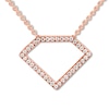 Geometric Diamond Choker Necklace 1/6 ct tw 10K Rose Gold 18"