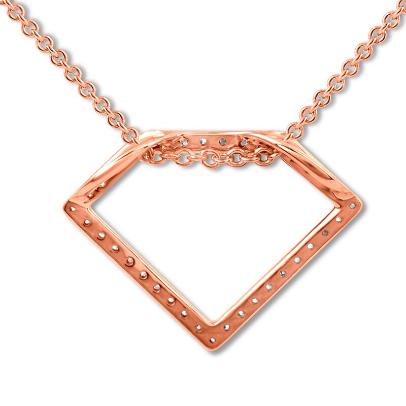 Geometric Diamond Choker Necklace 1/6 ct tw 10K Rose Gold 18"