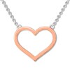 Reversible Diamond Heart Necklace 1/6 ct tw St. Silver & 10K Rose Gold 18"