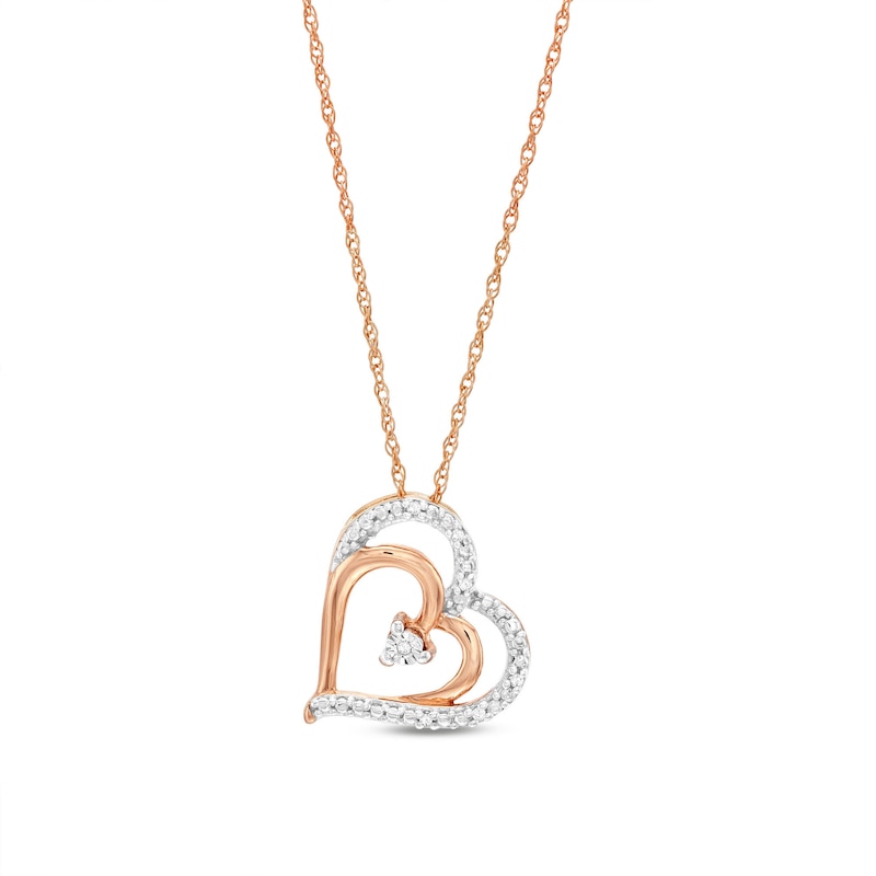 Diamond Accent White Diamond Heart Pendant Necklace in 18 Inch Chain