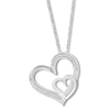 Diamond Heart Necklace 1/20 ct tw Round-cut Sterling Silver 18.5"