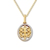 Diamond Locket Necklace 1/15 ct tw Round-cut 10K Yellow Gold 18"