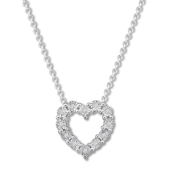 Diamond Heart Necklace Sterling Silver Kay