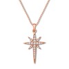 Diamond Cross Necklace 1/5 ct tw Round-cut 10K Rose Gold 19"