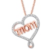 Diamond Heart "Mom" Necklace 1/10 ct tw 10K Rose Gold 18"
