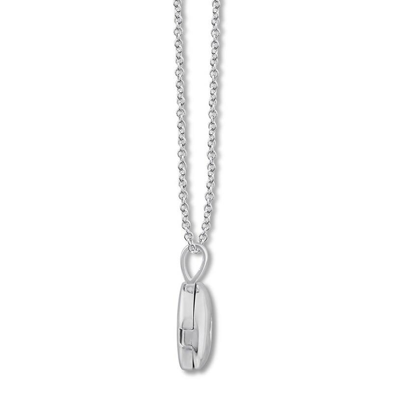 Locket with Diamond Accent Sterling Silver 18"