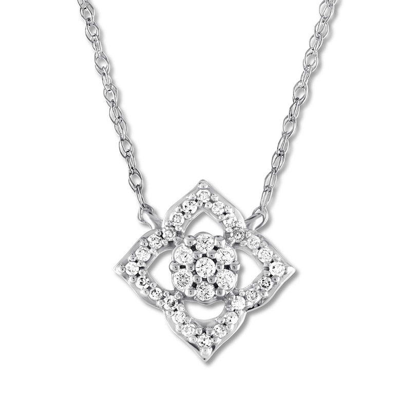 Diamond Necklace 1/10 Carat tw 10K White Gold