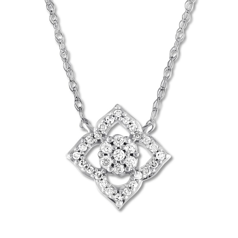 Diamond Necklace 1/10 Carat tw 10K White Gold