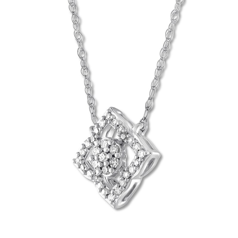 Diamond Necklace 1/10 Carat tw 10K White Gold