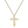 Diamond Cross Necklace 10K Yellow Gold 18"