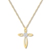 Thumbnail Image 1 of Diamond Cross Necklace 10K Yellow Gold 18&quot;