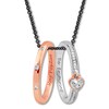 Diamond Poesy Rings Necklace Sterling Silver & 10K Rose Gold & Stainless Steel 30"