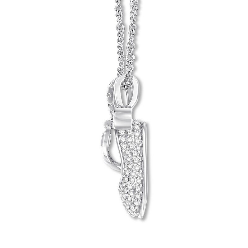 Emmy London Diamond Baby Shoe Necklace 1/3 cttw Sterling Silver