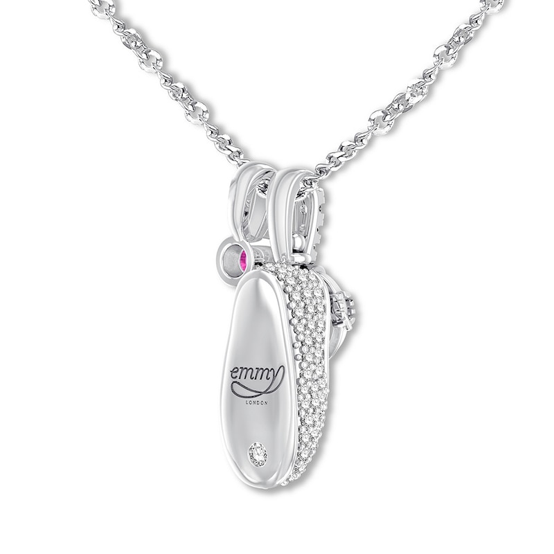 Main Image 4 of Emmy London Diamond Baby Shoe Necklace 1/3 cttw Sterling Silver