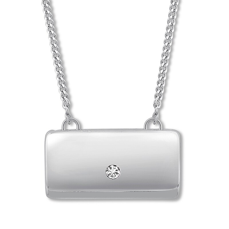 Emmy London Clutch Necklace with Diamond Accent Sterling Silver 18"