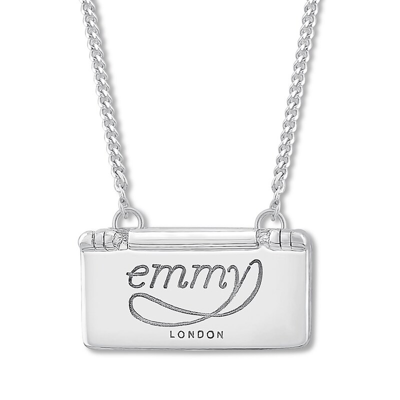 Emmy London Clutch Necklace with Diamond Accent Sterling Silver 18"