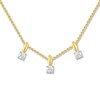 Thumbnail Image 0 of Three-Stone Diamond Necklace 1/3 ct tw 10K Yellow Gold 18"