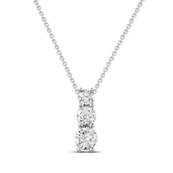 Three Stone Diamond Necklace 1 2 Ct Tw Round Cut 10k White Gold Kay - 3 Stone Diamond Pendants Three Stone Diamond Necklace 1 2 Ct Tw Round Cut 10k White Gold Kay - 3 Stone Diamond Pendants