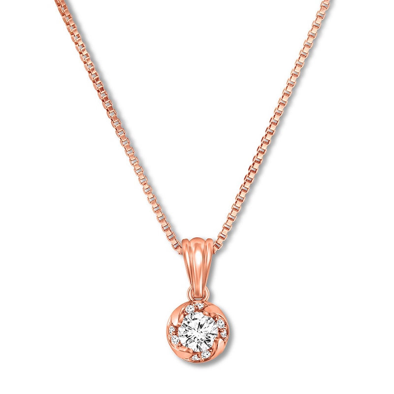 Main Image 1 of Diamond Necklace 1/4 Carat tw 10K Rose Gold 18&quot;