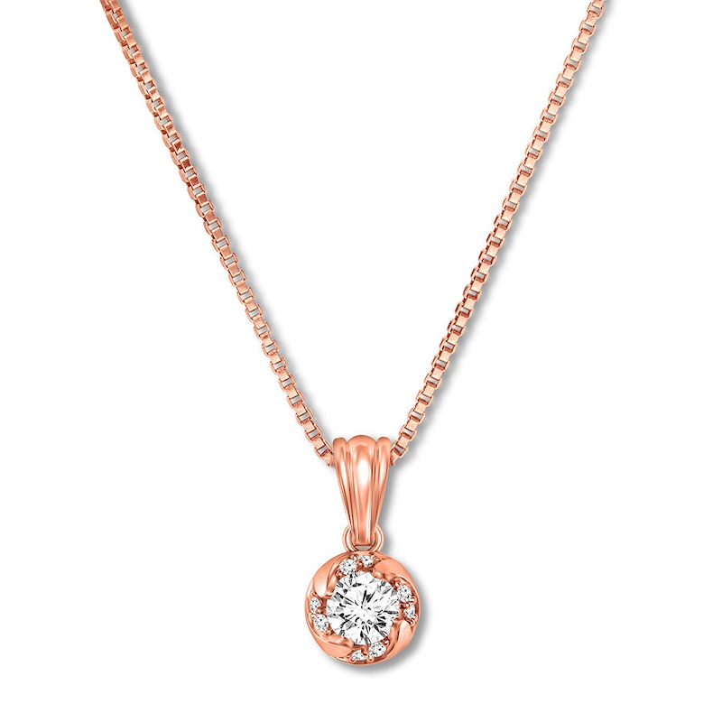 Diamond Necklace 1/4 Carat tw 10K Rose Gold 18"