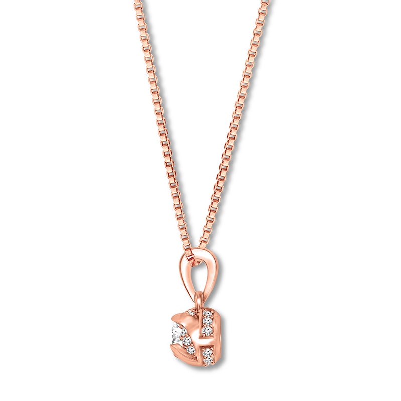 Diamond Necklace 1/4 Carat tw 10K Rose Gold 18"