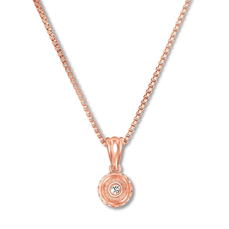 Main Image 3 of Diamond Necklace 1/4 Carat tw 10K Rose Gold 18&quot;