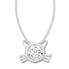 Thumbnail Image 1 of Diamond Solitaire Cat Necklace 1/4 ct Round-cut 10K White Gold 16&quot;