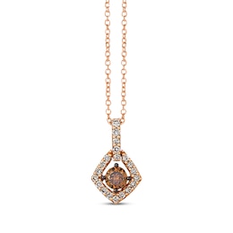 Le Vian Chocolate & Nude Diamond Necklace 1/2 ct tw 14K Strawberry Gold