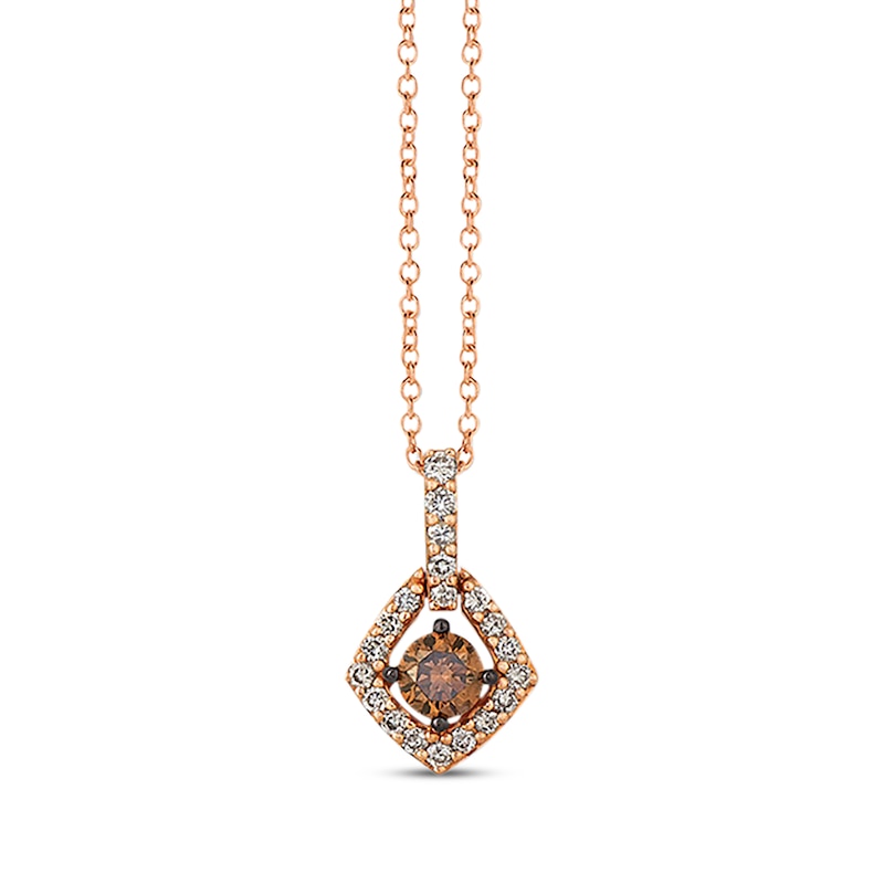 Le Vian Chocolate & Nude Diamond Necklace 1/2 ct tw 14K Strawberry Gold