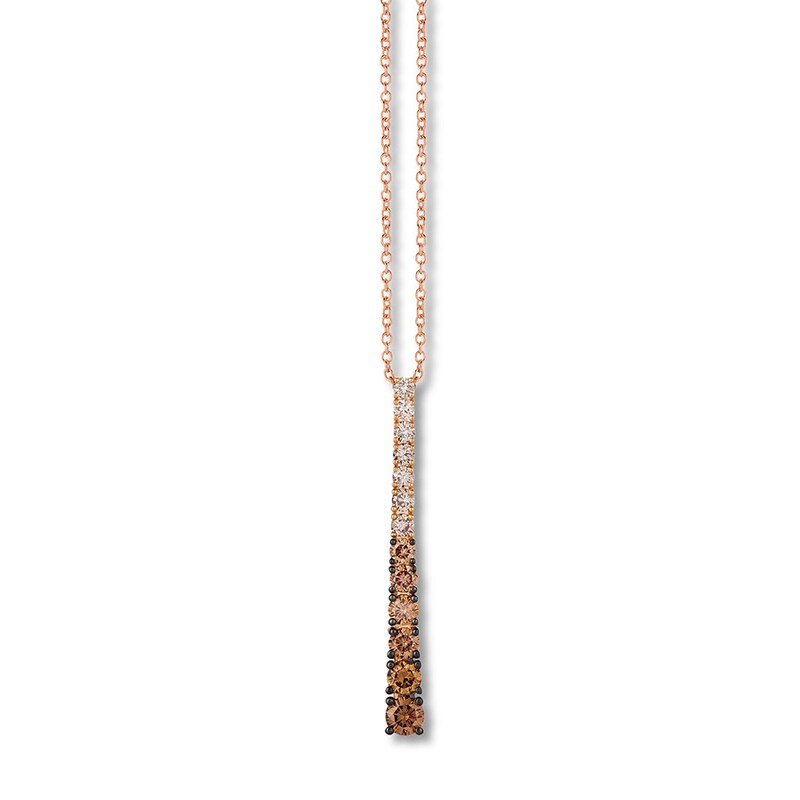 Le Vian Chocolate Ombre Necklace 3/4 ct tw Diamonds 14K Rose Gold 18"