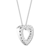 Thumbnail Image 2 of Diamond Heart Necklace 1/2 ct tw Round-cut 10K White Gold 18"