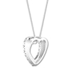 Thumbnail Image 3 of Diamond Heart Necklace 1/2 ct tw Round-cut 10K White Gold 18"