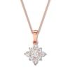 Diamond Necklace 1/3 ct tw Round & Princess 10K Rose Gold