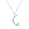 Diamond Moon/Star Necklace 1/6 ct tw Sterling Silver