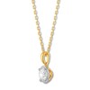 Diamond Solitaire Necklace 7/8 Carat 14K Two-Tone Gold 18"
