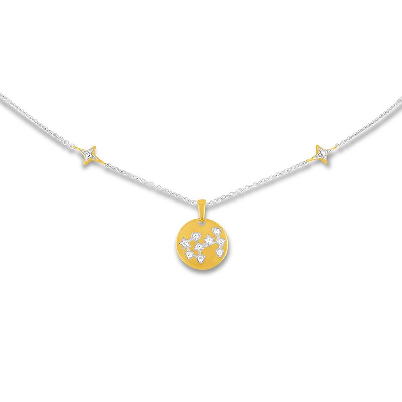 Diamond Constellation Choker Necklace Sterling Silver/10K Gold