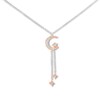 Diamond Moon Choker Necklace 1/15 cttw Sterling Silver/10K Gold