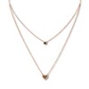 Black Diamond Layered Choker Necklace 1/5 ct tw 10K Rose Gold 18"
