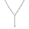 Bezel-Set Diamond Necklace 1/4 ct tw Stainless Steel/10K Gold 19"